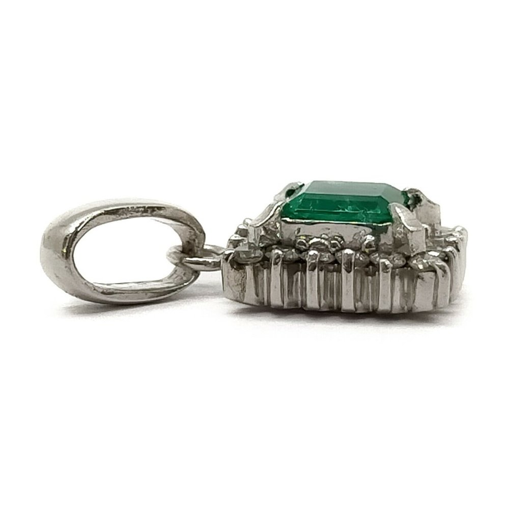Jewelry Pendant Head Emerald 0.39ct Platinum swank - Picture 3 of 9